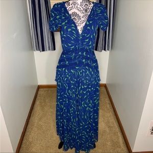 Self-Portrait Printed Crescent Maxi Dress